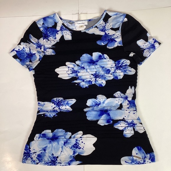 Calvin Klein Tops - Calvin Klein Womens Blouse Shirt Top Size S Small Stretch Comfort Soft Floral